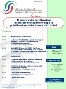 ISIPM Project Management Project Manager Norma UNI 11648