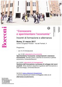 Università Bocconi corso di formazione economia Centro Congressi disciplina economica