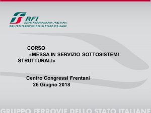 corso messa in servizio sottosistemi strutturali