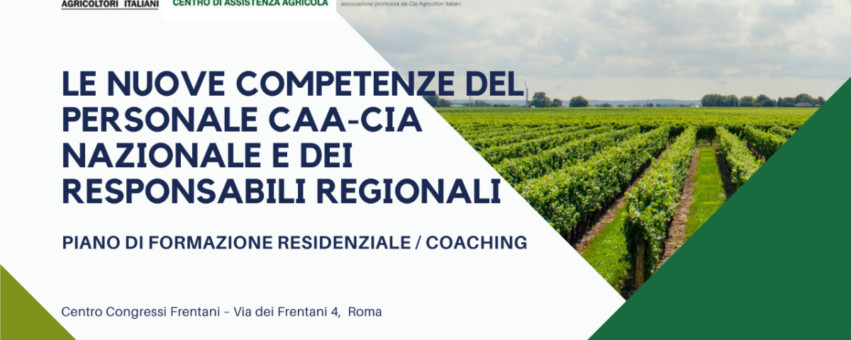 locandina dell'evento corso di formazione le nuove competenze del personale caa cia