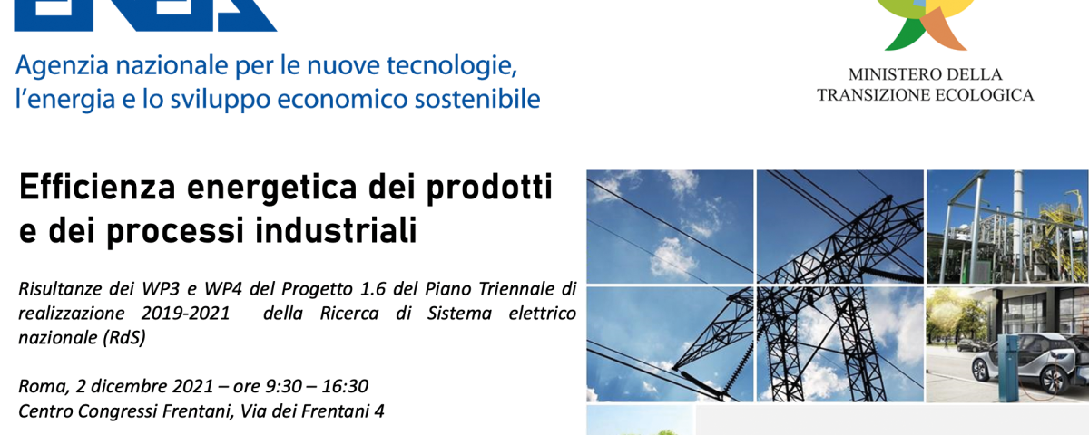 locandina evento ENEA -“Efficienza energetica dei prodotti e dei processi industriali” del 2 dicembre 2021