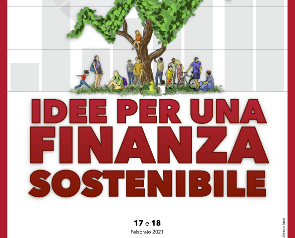 locandina dell'evento streaming FISAC-CGIL sulla finanza sostenibile nelle giornate 15-18 Febbraio 2021