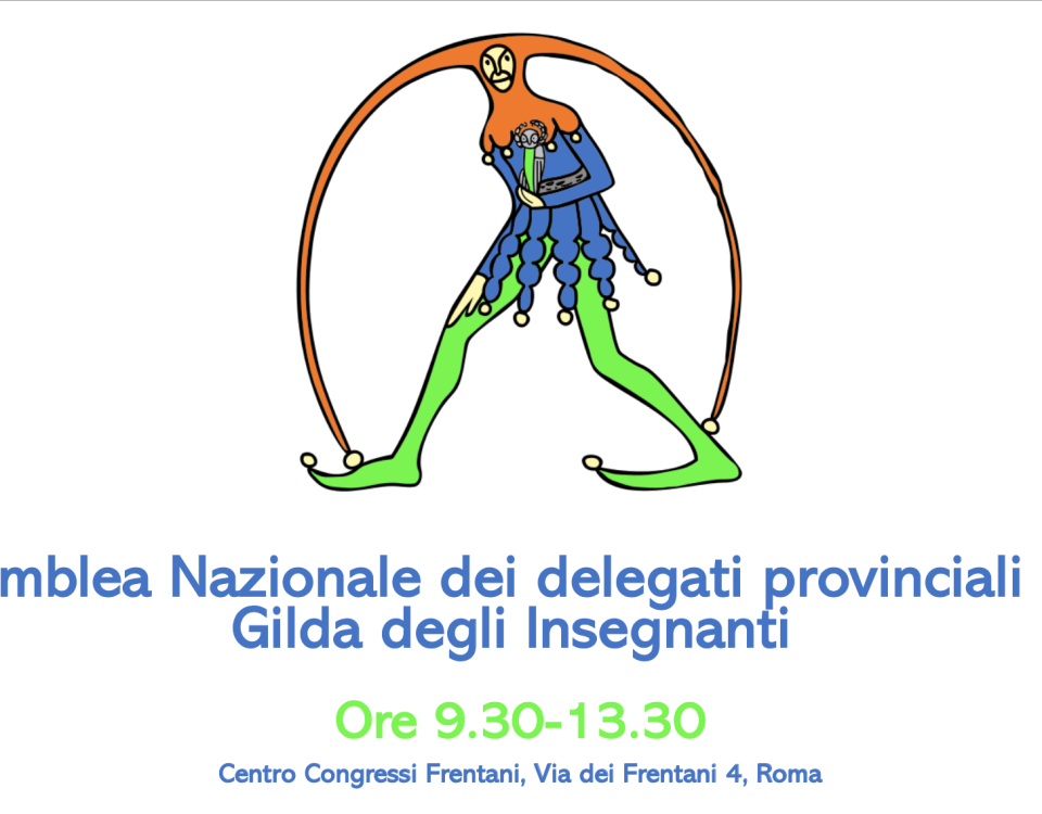 Locandina "Assemblea Nazionale dei delegati provinciali della Gilda degli Insegnanti " del 27 aprile